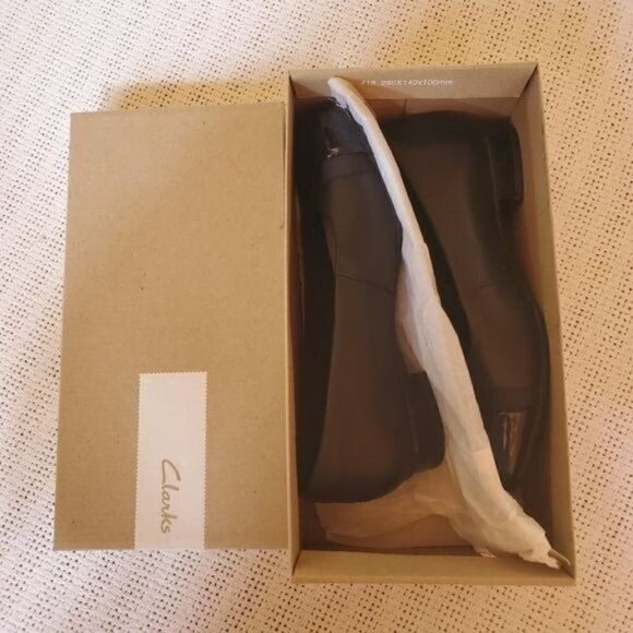 Clarks‎ Collection Juliet Monte Leather Cap Toe Black Noir Sz 5.5 Slipon Loafer - Picture 9 of 9